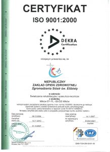 Certyfikat ISO 9001:2000 ważny do 13.11.2010